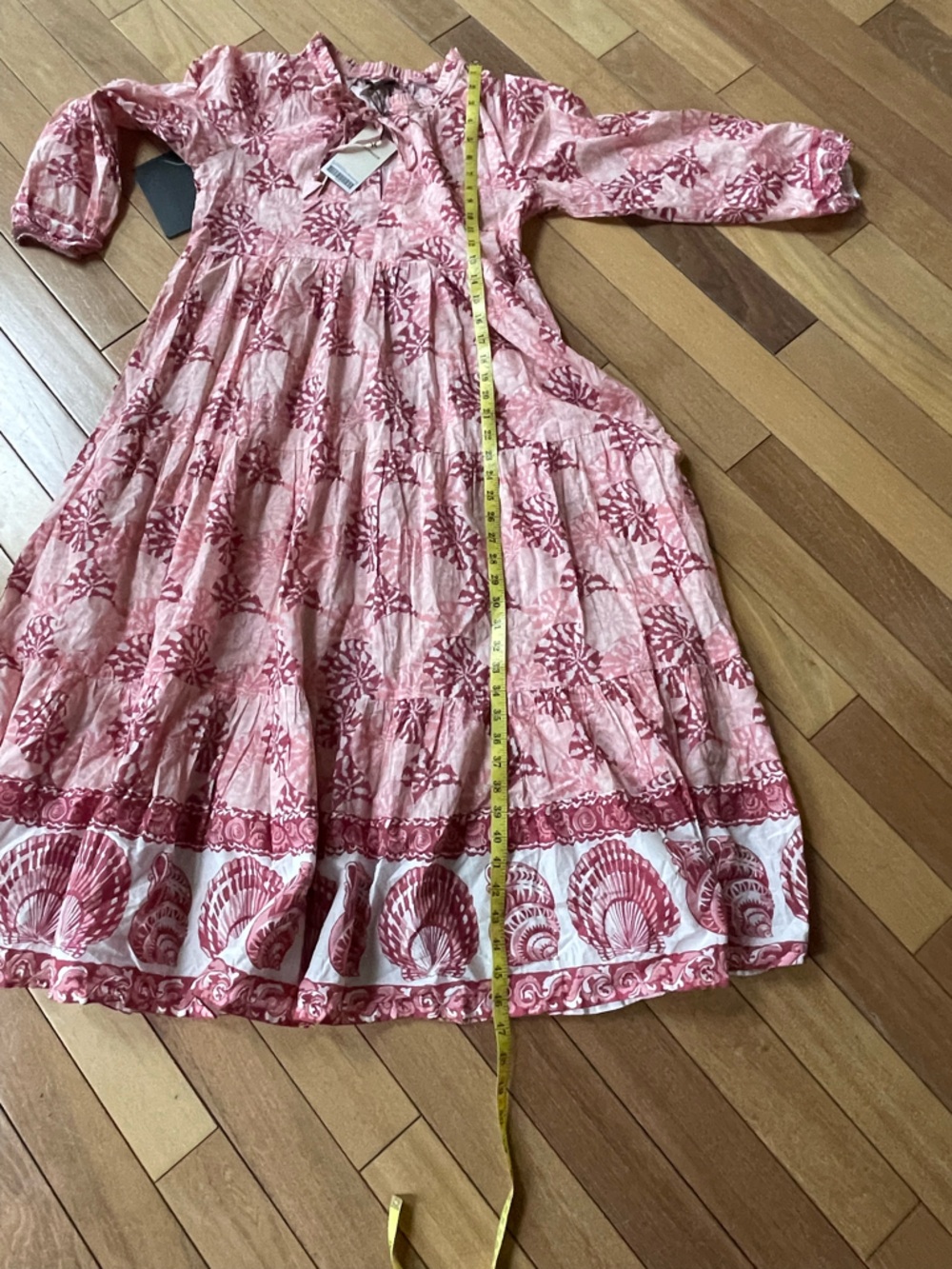 Tuckernuck Nautilus Print Long Sleeve Salty Paloma Caftan Boho Dress Pink XS NWT - Picture 12 of 16